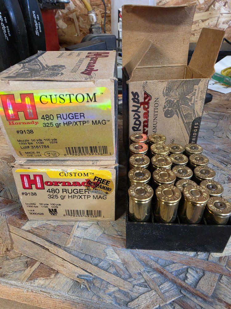 Hornady Custom .480 Ruger 325 gr HP/XTP MAG Ammunition - 2 Boxes