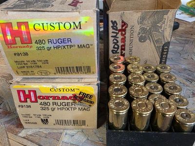 Hornady Custom .480 Ruger 325 gr HP/XTP MAG Ammunition - 2 Boxes