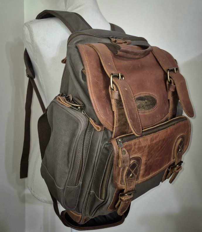 Bob Timberlake Explorer Leather Canvas Backpack