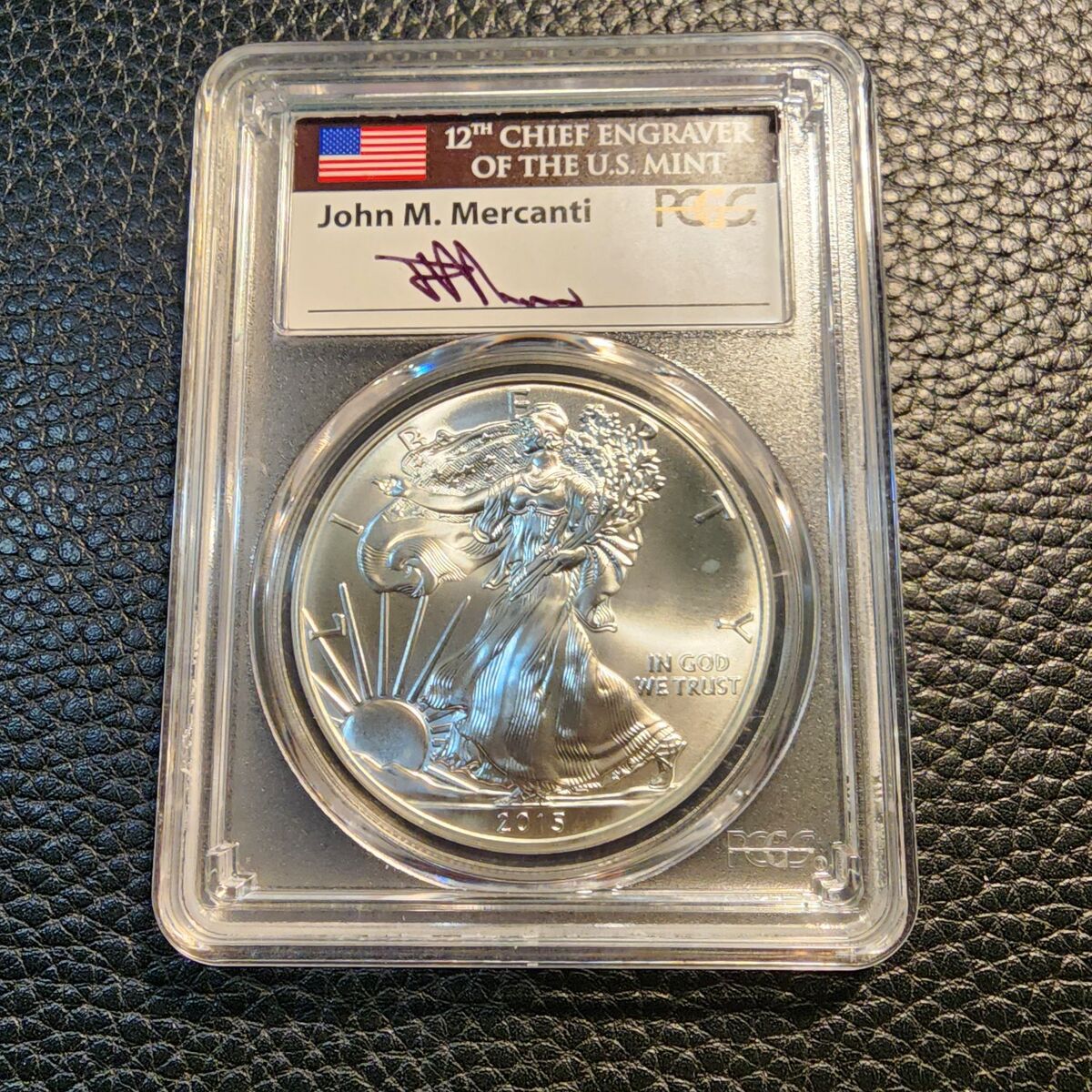 SIGNED 2015 P SILVER EAGLE