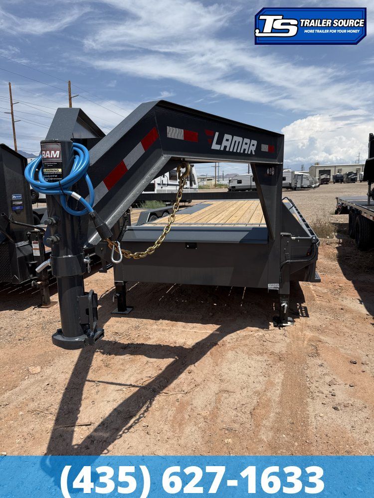 8.5x26 Lamar FA Gooseneck Deckover Tilt Trailer - 21K GVWR -
