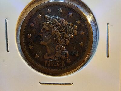 1854 US Braided Hair 1 Cent