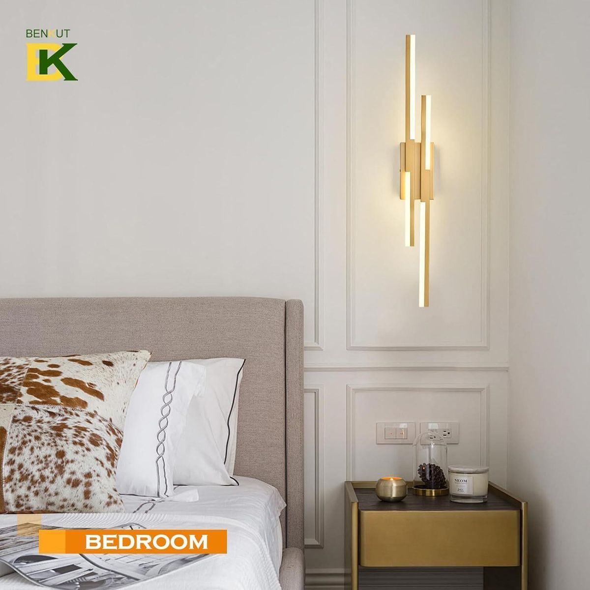 Modern LED Wall Sconce w/Remote 4.33x35.4in