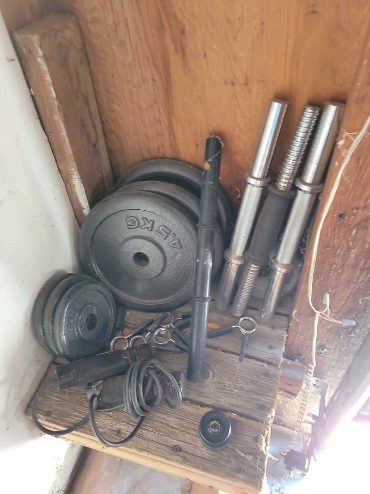 Dumbbell Set with 4.5kg Plates & Bars - Home Gym Weightlifting