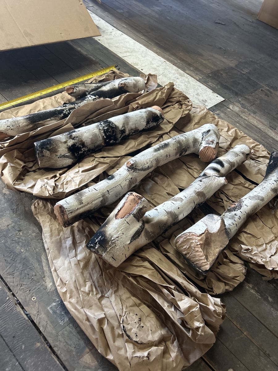 Birch logs for gas log-set / fireplace