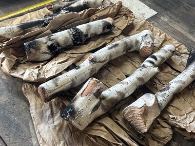 Birch logs for gas log-set / fireplace