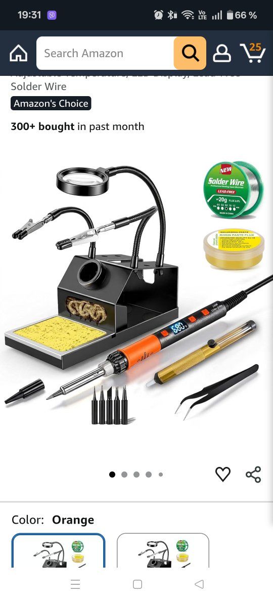 Professional Digital Soldering Iron Kit with Stand, Magnifying Glass, and Accessories
