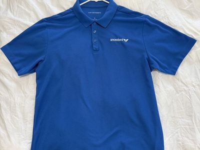 Port Authority Men's Size M Blue Short Sleeve Polo Shirt Snowbird Embroidered Logo