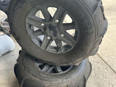 Tusk Sand LiteX Paddle Tires (28x12-14) on RZR Aluminum Rims - Used Once