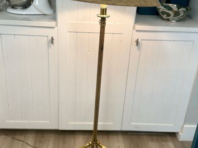 Antique 1950’s Vintage Brass Floor Candlestick Lamp - Great Condition