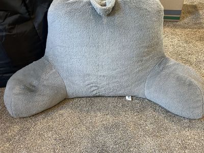 Gray Plush Backrest Pillow Reading Bed Rest