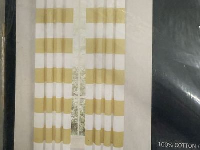 NEW Yellow and White Striped Curtains