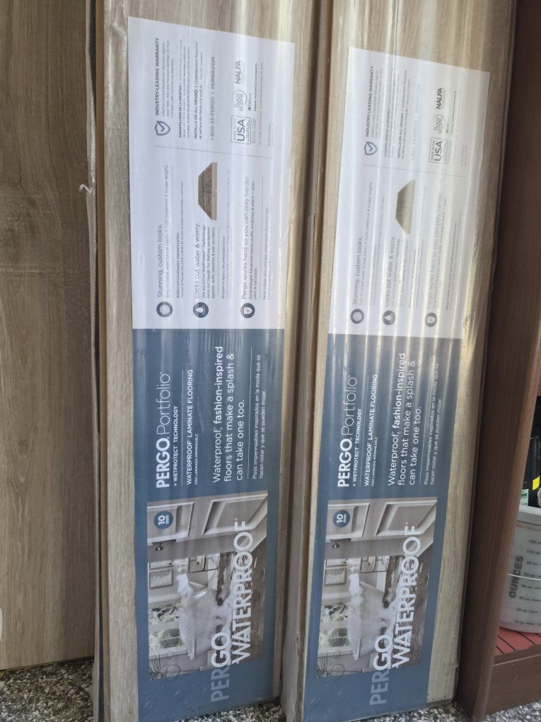 Pergo Portfolio + Waterproof Laminate Flooring - 4 Boxes (22 sq ft each)