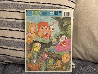 Vintage Disney The Black Cauldron Taran Frame-Tray Puzzle Golden Books 1985