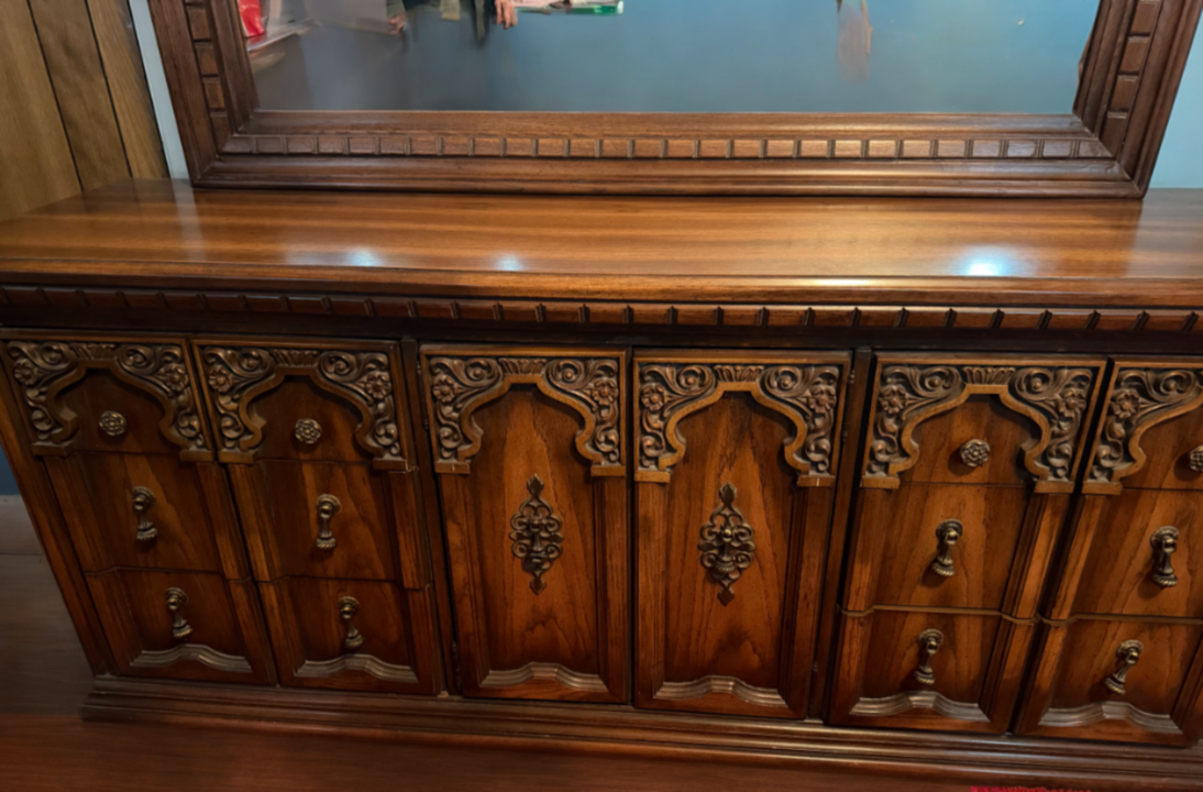 Bedroom dresser with mirror
