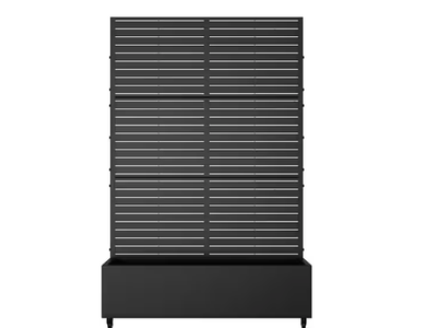 New in box 71.37 in. H x 46.8 in. W Black Metal Rectangle Outdoor Planting Box with Climbing Frame Art Panel