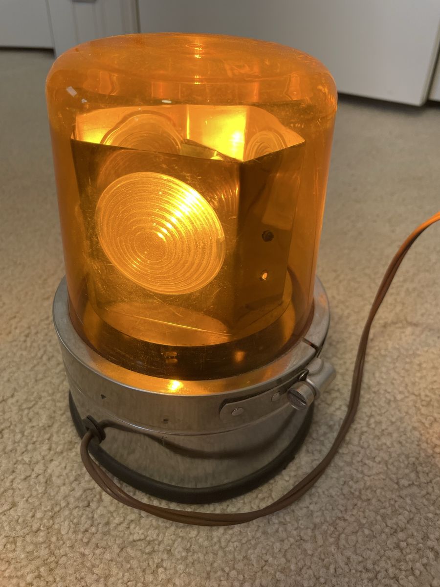 Vintage Action-LITE BB-M 12V Amber Rotating Warning Light North American Signal Co. 1969