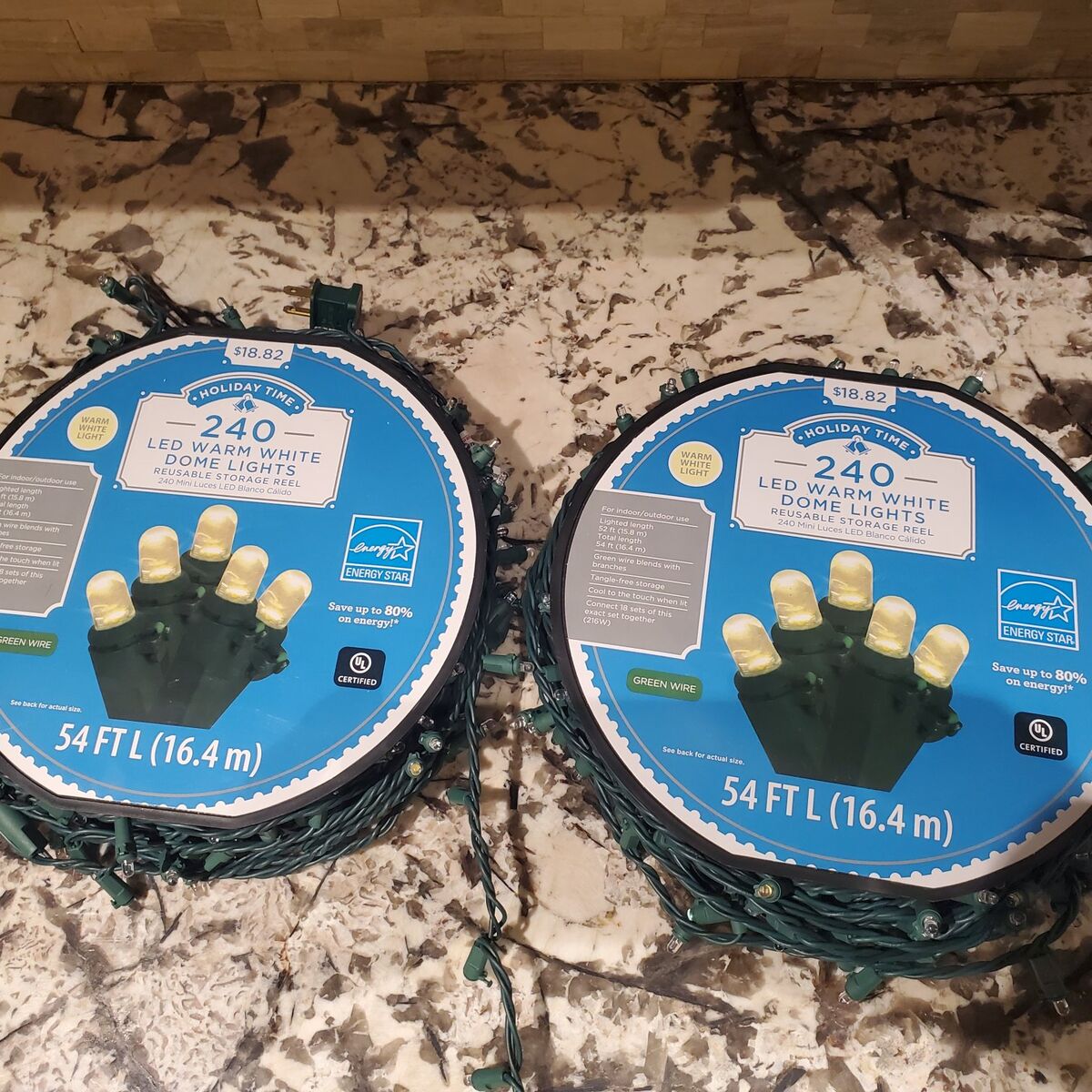 Two sets of Warm LED Christmas lights