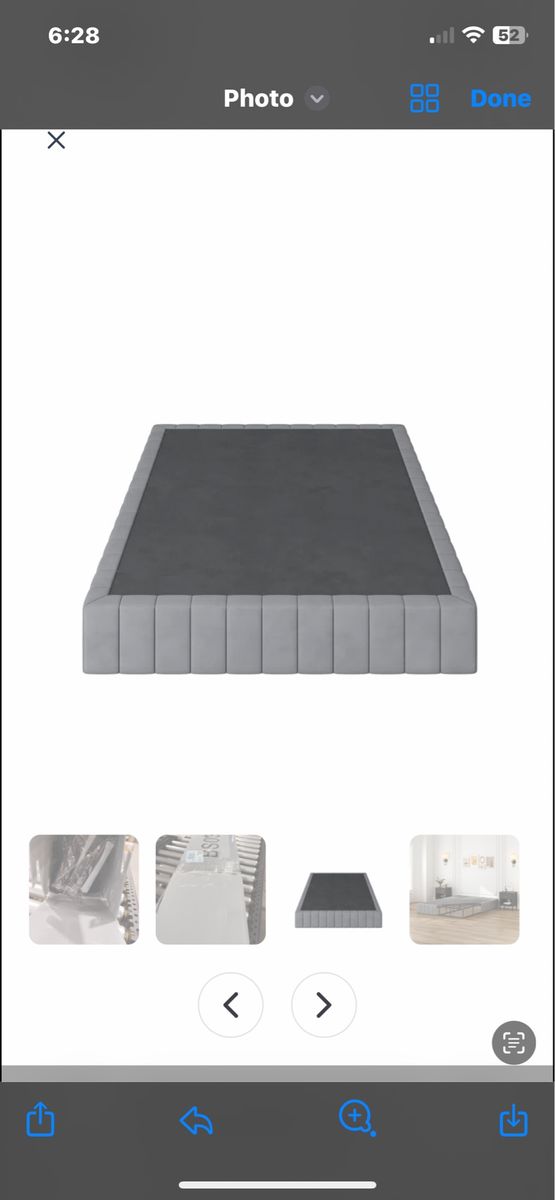 Queen metal box spring w/upholstered cover
