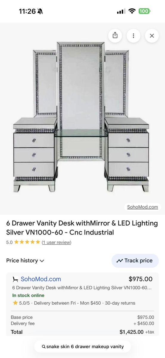 6 Drawer Makeup Vanity