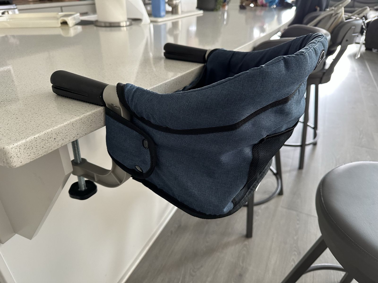 Blue Hook-On Table High Chair with Removable Tray