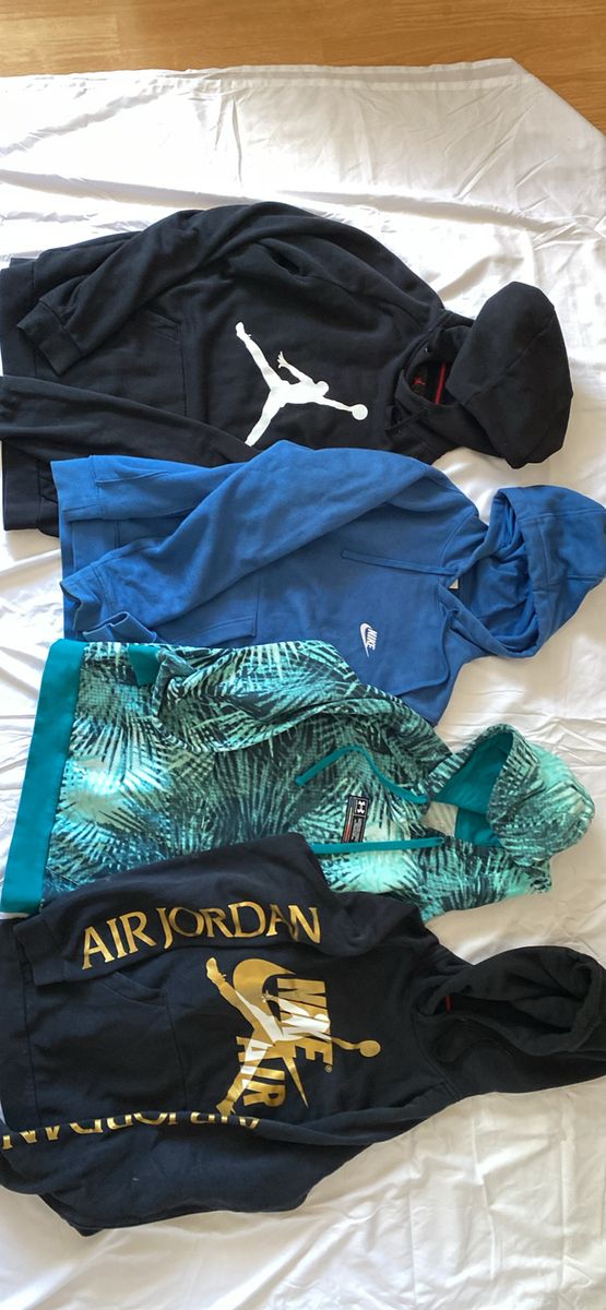 Nike & Jordan and under armour Assorted adult Hoodies - Set of 4 (Sizes/Colors Vary)