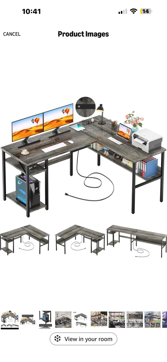 New in box L shaped computer desk