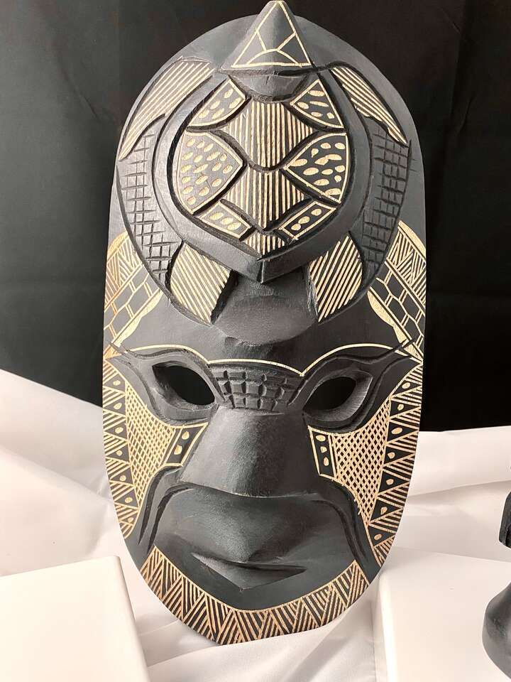 Hand Carved 15” Tall Wooden Mask From Fiji - Ver Detailed - Tribal Art Decor