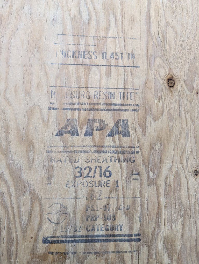 APA Rated Sheathing Plywood Sheet - 0.451 in Thickness, 32/16 Exposure 1; 3 sheets