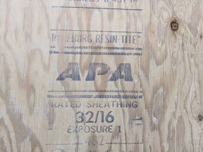 APA Rated Sheathing Plywood Sheet - 0.451 in Thickness, 32/16 Exposure 1; 3 sheets