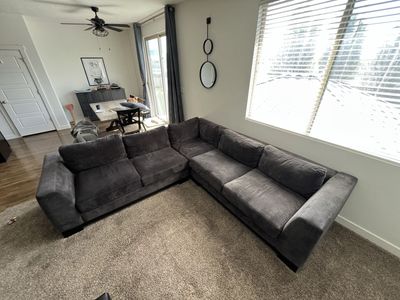 3 Piece Corner Sectional Couch - Dark Blue, Great shape!