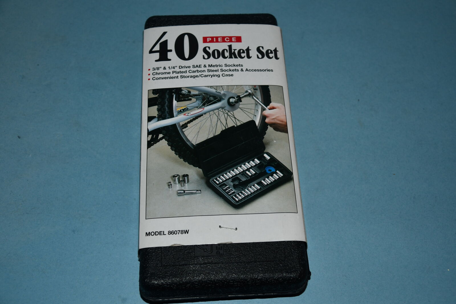 40 Piece Socket Set 3/8" and 1/4" drive SAE & Metric Sockets, Chrome plated Carbon Steel