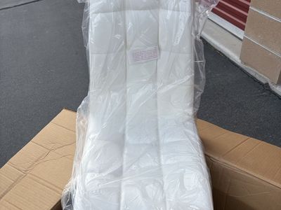 New White Tufted Faux Leather Dining Chair Set of 4 with Metal Legs