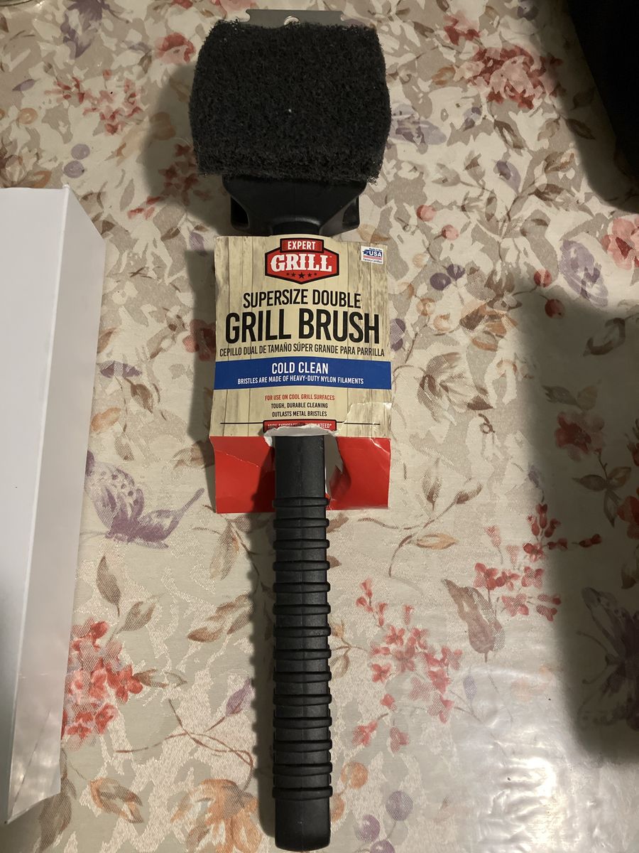 Expert Grill Supersize Double Grill Brush - Cold Clean, Heavy-Duty Nylon Bristles, Tough & Durable