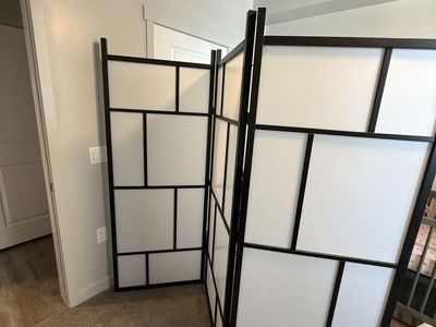 Modern Black and White Folding Room Divider