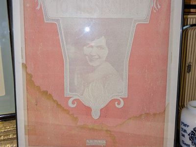Rare 1918 Antique Sheet Music "I'm Going Back to Mississippi" (Framed Wall Art)