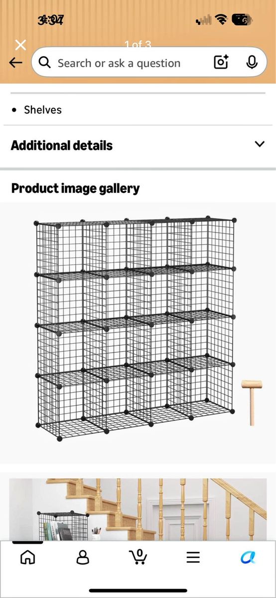 Black Wire Cube Storage Organizer Shelf Unit - Modular Grid Shelving for Closet/Bedroom