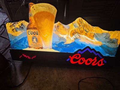 Vintage Coors Light Electric Bar Sign - Rocky Mountain Beer Advertising Display, UL Listed