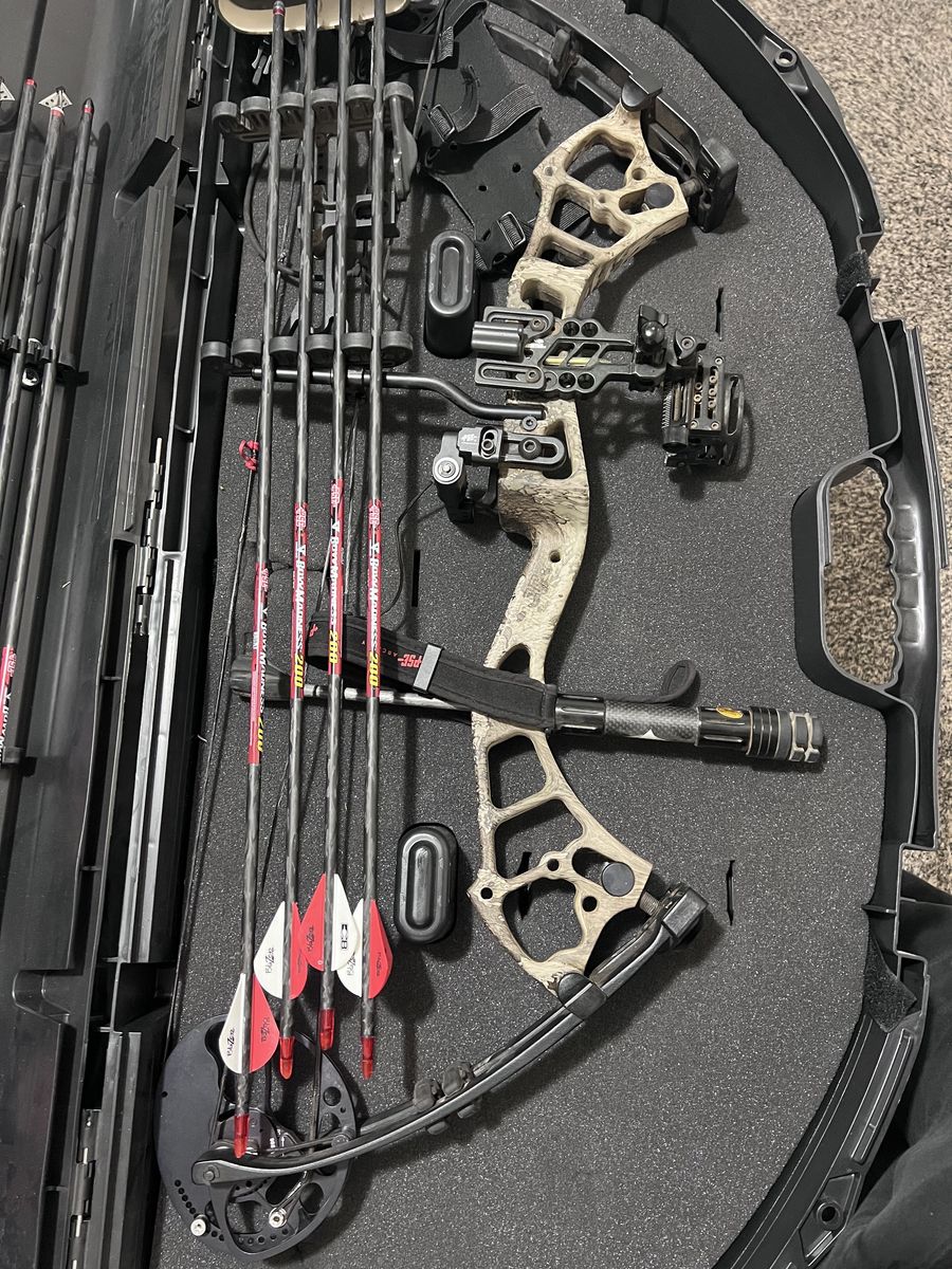PSE Archery Carbon Air Stealth Bow Package - Ready to Hunt with Case & Accessories