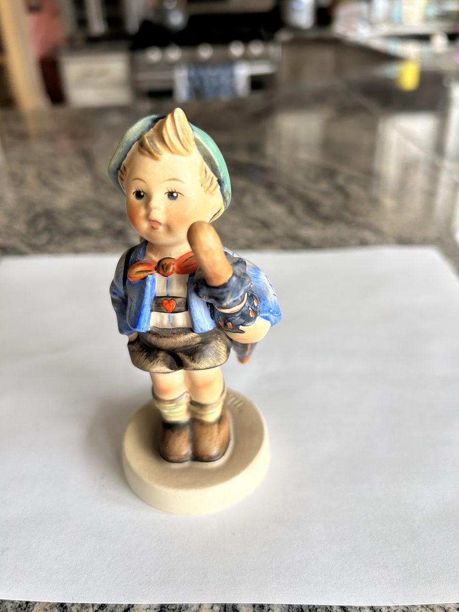 Hummel Figurine #198210 “Pig Hunter” – Boy with Pig Backpack – 5″ Tall