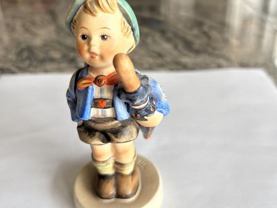 Hummel Figurine #198210 “Pig Hunter” – Boy with Pig Backpack – 5″ Tall