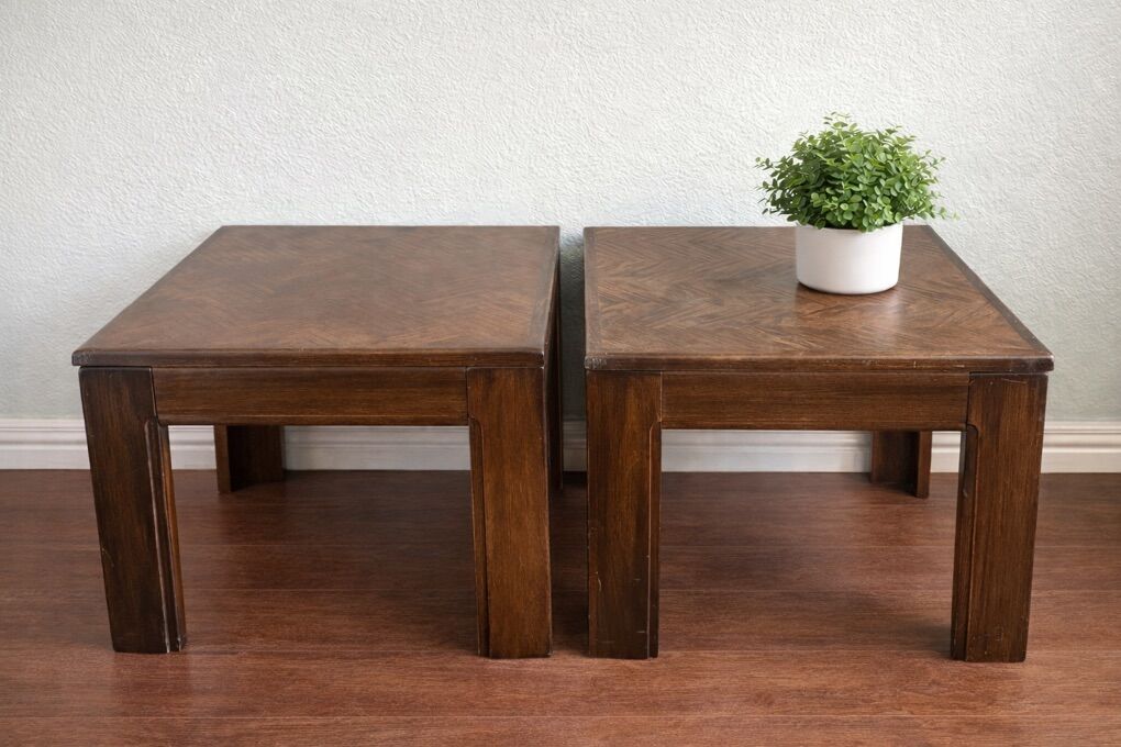 Solid Wood End Tables (Set of 2) – Detachable Legs