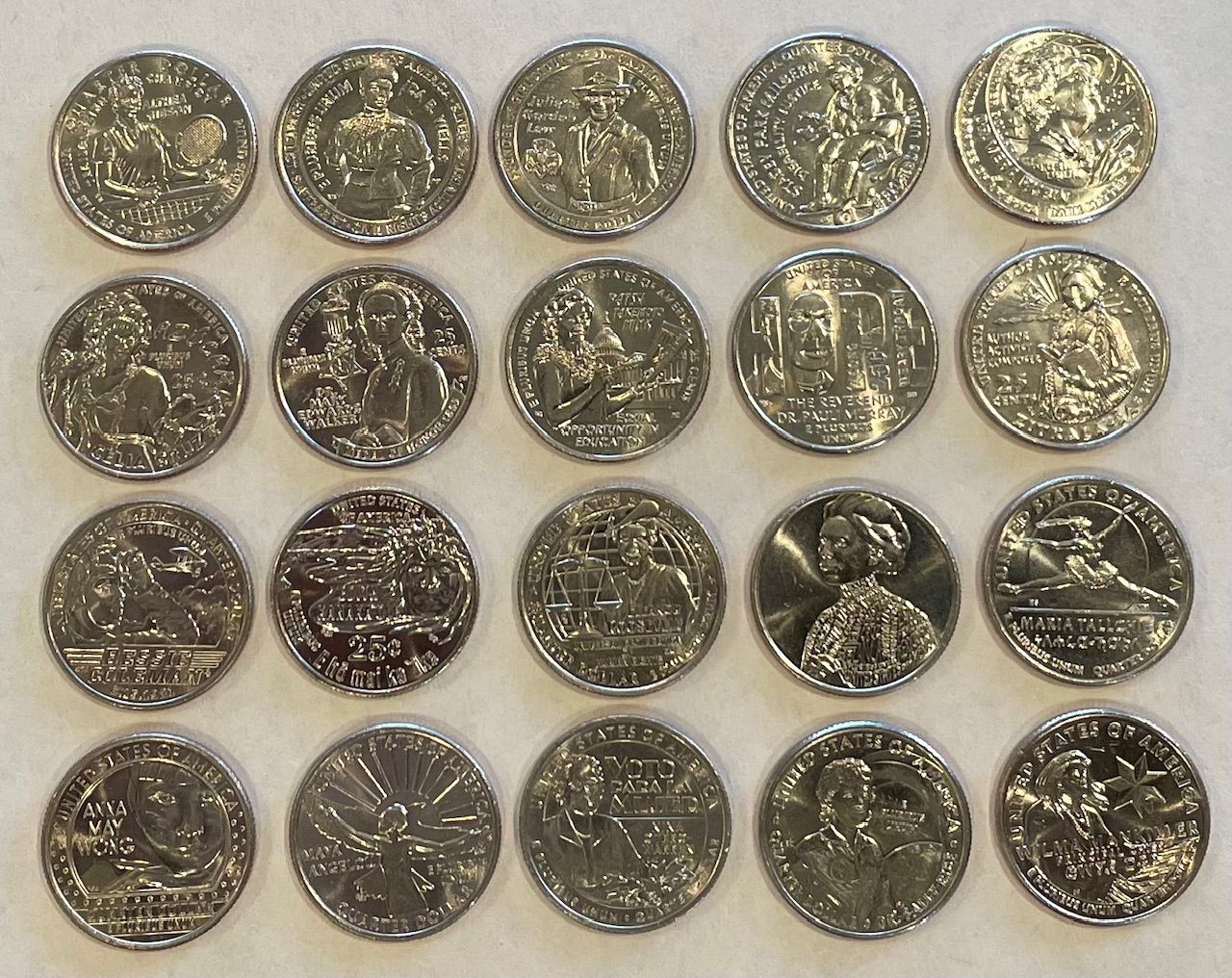 American Women Quarter Series D-mint, 20 coins