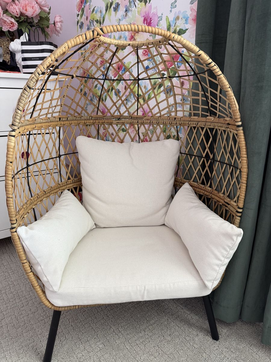 Kids Rattan Egg Chair with Cushions