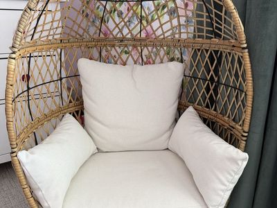 Kids Rattan Egg Chair with Cushions
