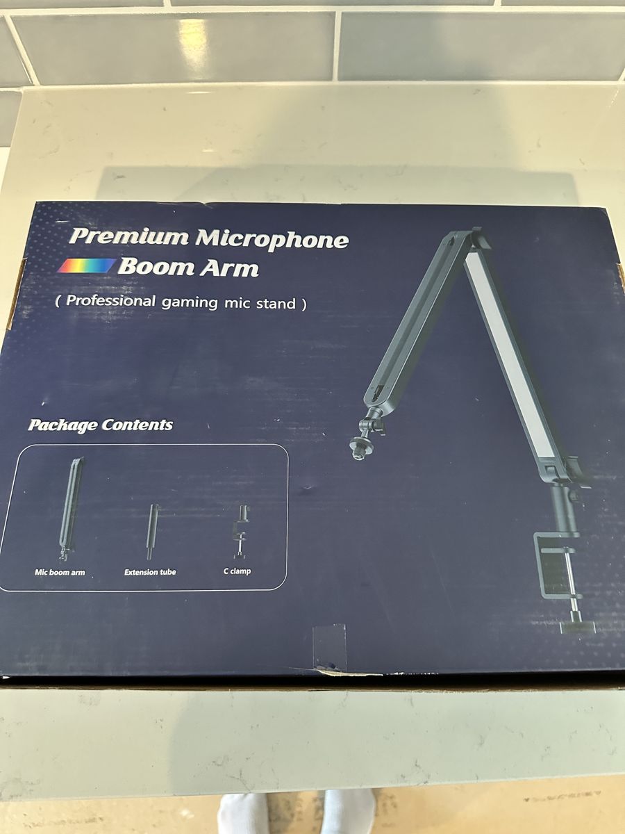 Blue Yeti Boom Arm with Extension Tube - Mic Boom Arm Compatible with Blue Yeti, Adjustable Boom Height