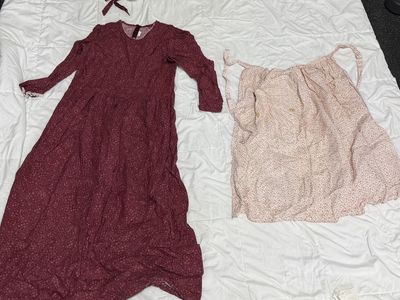 Pioneer Dress with matching bonnet and apron