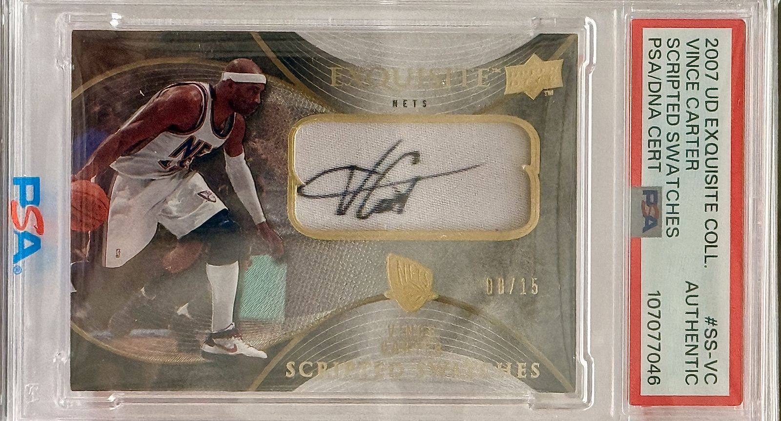 2007 Exquisite Scripted Swatches Vince Carter /15