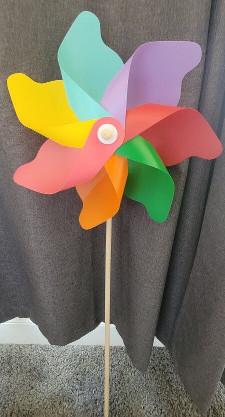 Colorfull wood Garden Pinwheel