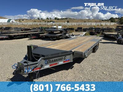 8.5x24 Diamond C DET 208 Deckover Tilt Trailer - 18K GVWR - Hydraulic Jack(s)